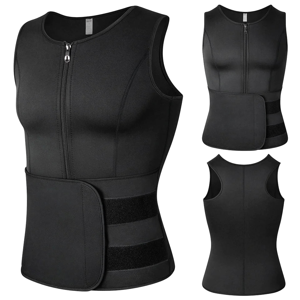 Vibiana Herren Body Shaper Taillentrainer Saunaanzug Schwitzweste 