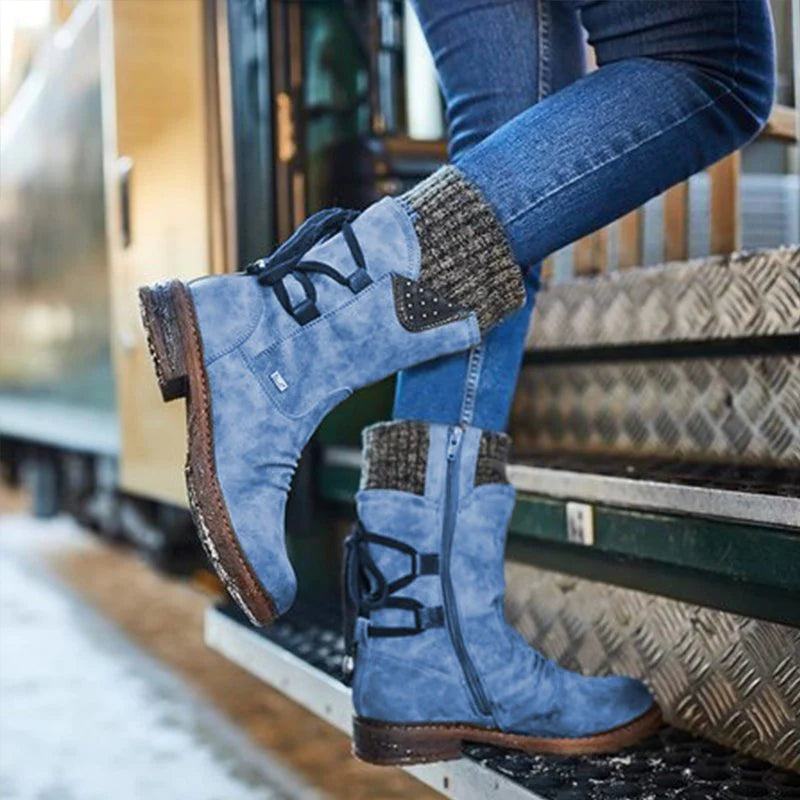 Fulvia Women Winter Mid-Calf Suede Warm Snow Boots