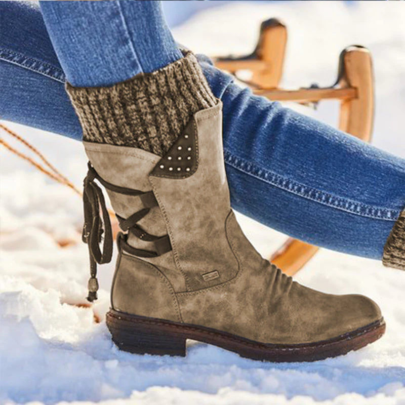 Fulvia Women Winter Mid-Calf Suede Warm Snow Boots