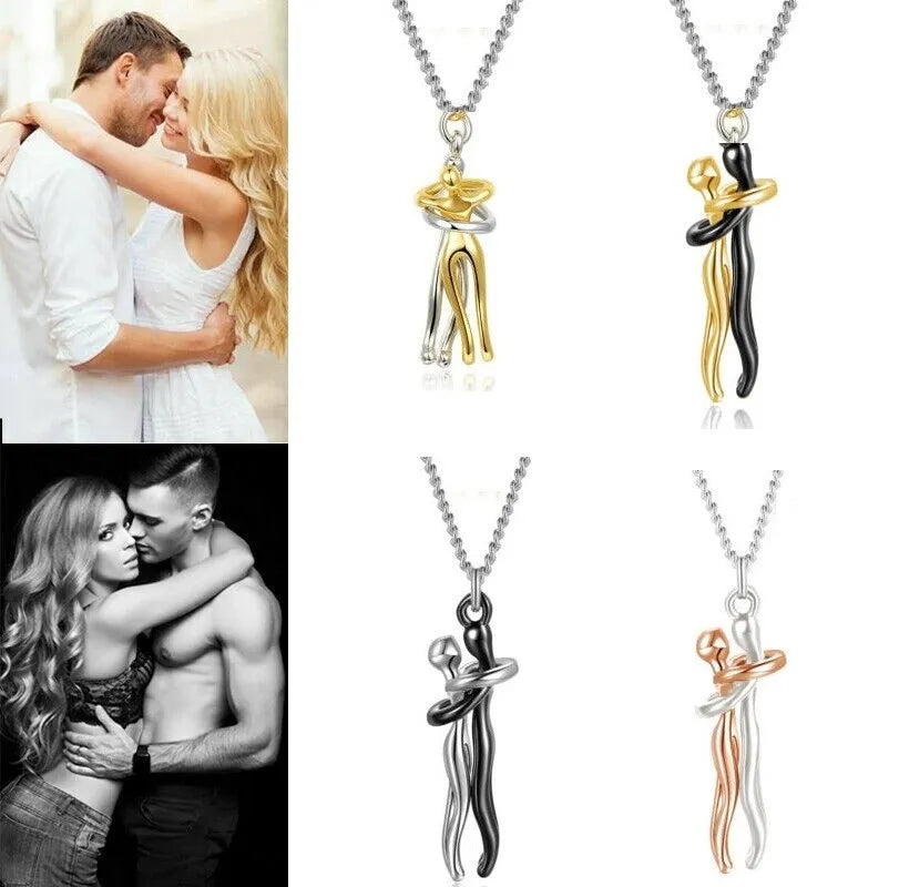 Affectionate Hug Couples Necklace Valentine's Day Embrace Chain Unisex
