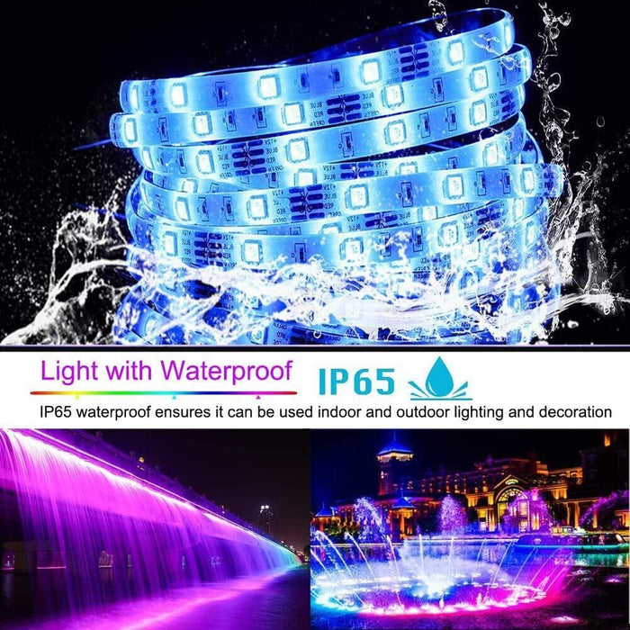 LED Strip Lights 100ft 50ft Music Sync Bluetooth 5050 RGB Room Light with Remote