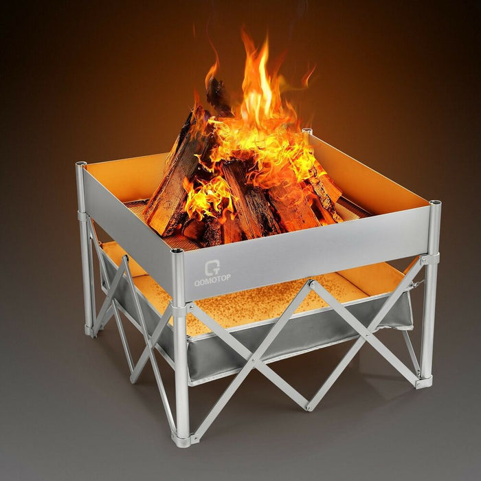 24'' Outdoor Fire Pit with Heat Shield - Fireplace Heater