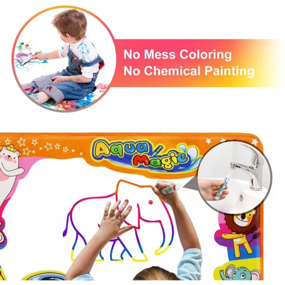Water Drawing Mat Aqua Doodle Kids Educational Toy Mess Free Coloring Painting