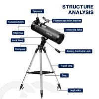 Premium Astronomical Reflector Telescope With Steel Tripod