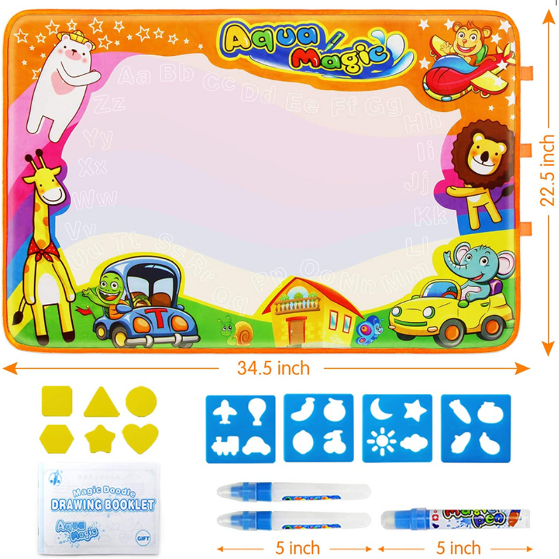 Water Drawing Mat Aqua Doodle Kids Educational Toy Mess Free Coloring Painting