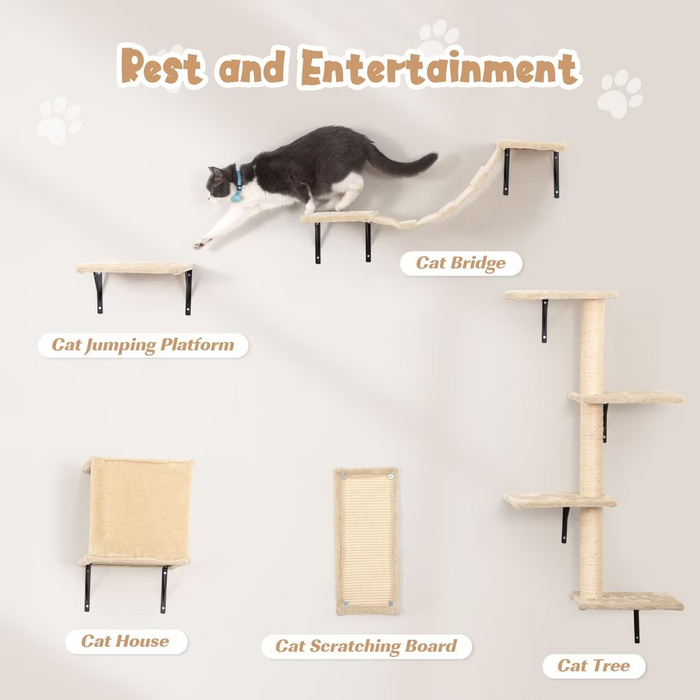Scratching Cat Climber Set Tree - 5Pcs