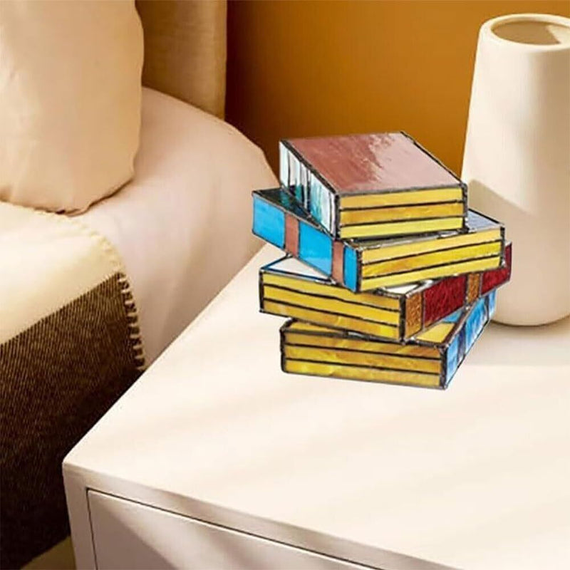 Stained Glass Stacked Books Lamp