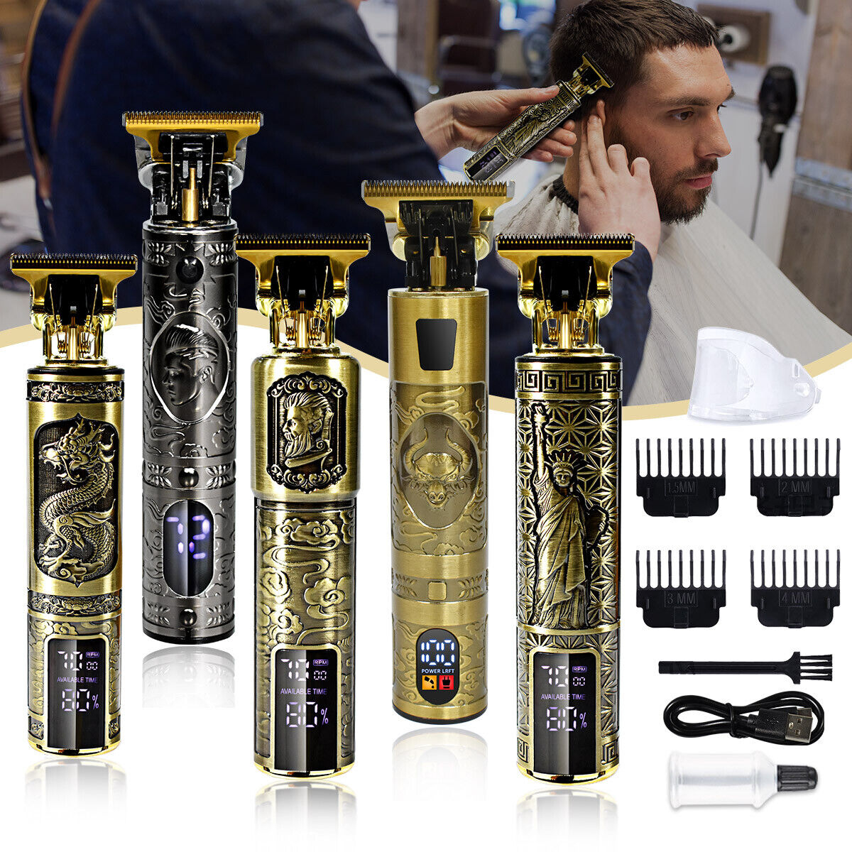 Professional LED Hair Trimmer & Beard Clippers