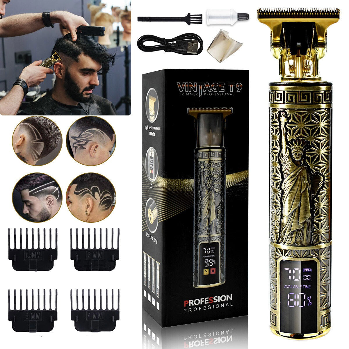 Professional LED Hair Trimmer & Beard Clippers