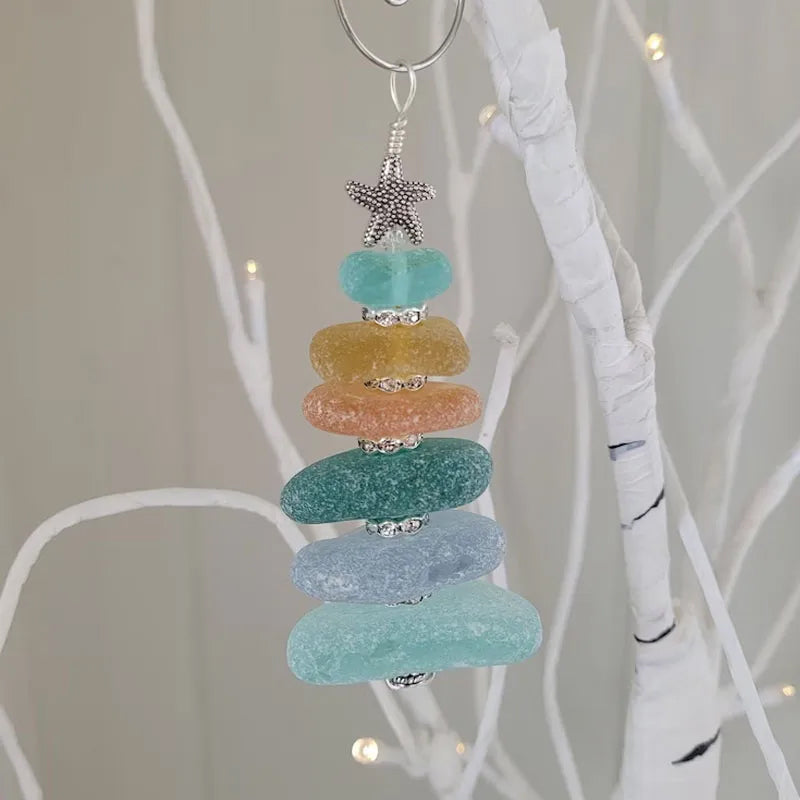 Weihnachtsbaumschmuck aus Ozeanglas 