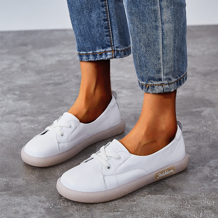 Silvia Sequins Design Casual Lace-Up Flat Sneakers!
