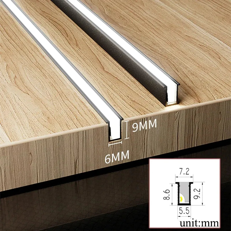 Ultra-Thin LED Built-In Under Cabinet Invisible Light Bar